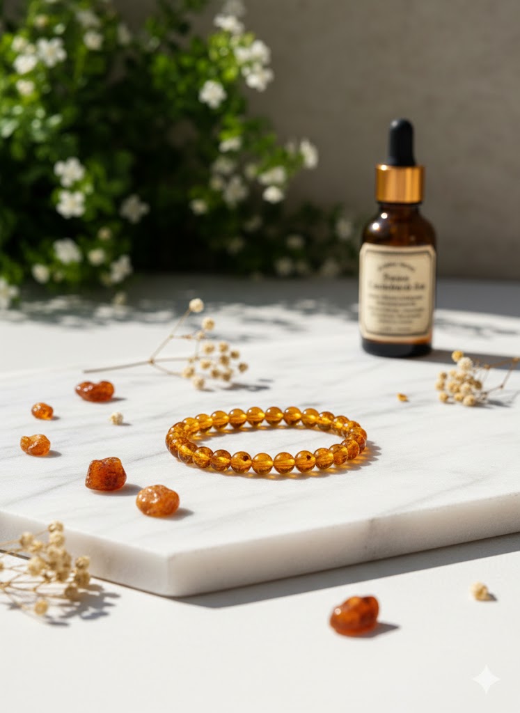 Borostyán karkötő