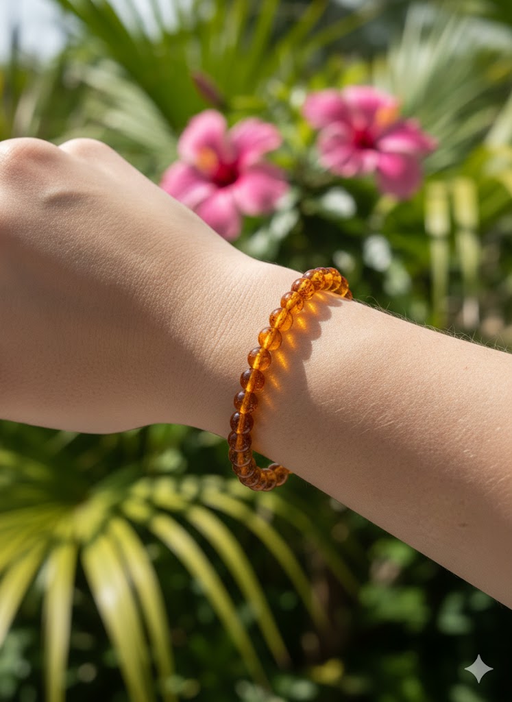 Borostyán karkötő